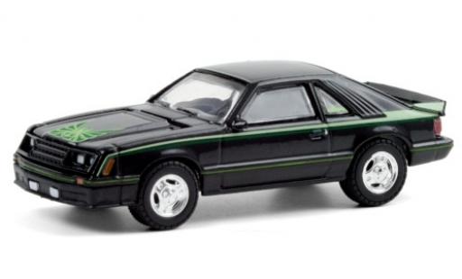 Ford Mustang 1/64 Greenlight Cobra negro/Dekor 1980 coche miniatura