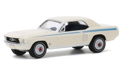 Coche miniatura Ford Mustang 1/64 Greenlight Coupe Pacesetter blanco/azul 1967 Ford Mustang 1/64 Greenlight Coupe Pacesetter blanco/azul 1967 coche miniatura
