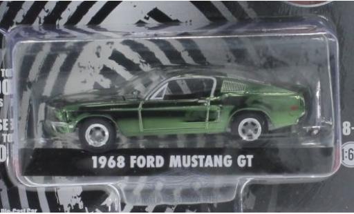 Coche miniatura Ford Mustang GT 1/64 Greenlight GT chrom/verde Bullitt 1968 Ford Mustang GT 1/64 Greenlight GT chrom/verde Bullitt 1968 coche miniatura
