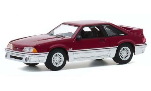Ford Mustang 1/64 Greenlight GT rojo/gris 1988 coche miniatura