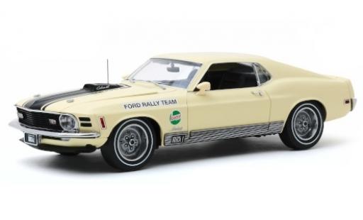 Ford Mustang 1/18 Greenlight Mach 1 428 beige/matt-negro Rally Team Castrol SCCA Manufacturers Road Rally 1970 coche miniatura
