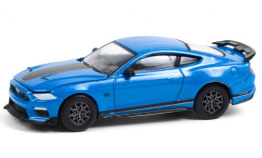 Ford Mustang 1/64 Greenlight Mach 1 metalico azul/matt-negro 2021 coche miniatura
