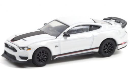 Ford Mustang 1/64 Greenlight Mach 1 blanco/Dekor 2021 No.145 coche miniatura