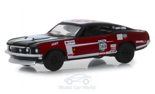 Ford Mustang 1/64 Greenlight negro/rojo No.369 La Carrera Panamericana 1969 Mach 1 coche miniatura