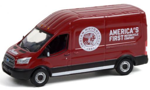 Ford Transit 1/64 Greenlight LWB HD Indian Motorcycle 2015 Sales & Service coche miniatura
