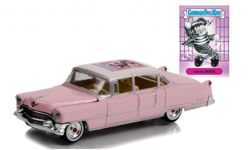Cadillac Fleetwood 1/64 Greenlight 60 Special rosa/blanco Garbage Pail Kids - Hound Dog 1955 coche miniatura