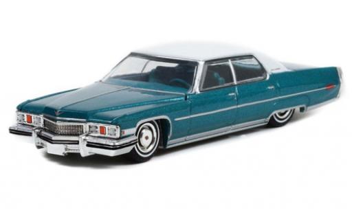 Coche miniatura Cadillac Sedan 1/64 Greenlight DeVille Lowrider metallise turquesa/blanco 1973 Cadillac Sedan 1/64 Greenlight DeVille Lowrider metallise turquesa/blanco 1973 coche miniatura