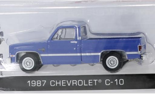 Coche miniatura Chevrolet C-10 1/64 Greenlight azul 1987 Chevrolet C-10 1/64 Greenlight azul 1987 coche miniatura