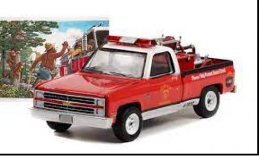 Coche miniatura Chevrolet C-20 1/64 Greenlight rouge/blanche Smokey Bear 1984 Chevrolet C-20 1/64 Greenlight rouge/blanche Smokey Bear 1984 coche miniatura