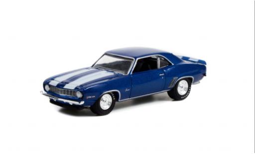 Chevrolet Camaro 1/64 Greenlight Z28 metallise azul/blanco 1969 coche miniatura