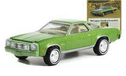 Coche miniatura Chevrolet Chevelle 1/64 Greenlight Laguna Collonade Hardtop Coupe metallise verde 1973 Chevrolet Chevelle 1/64 Greenlight Laguna Collonade Hardtop Coupe metallise verde 1973 coche miniatura