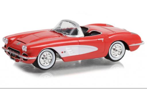 Coche miniatura Chevrolet Corvette 1/64 Greenlight (C1) Convertible rouge/blanche 1958 Chevrolet Corvette 1/64 Greenlight (C1) Convertible rouge/blanche 1958 coche miniatura