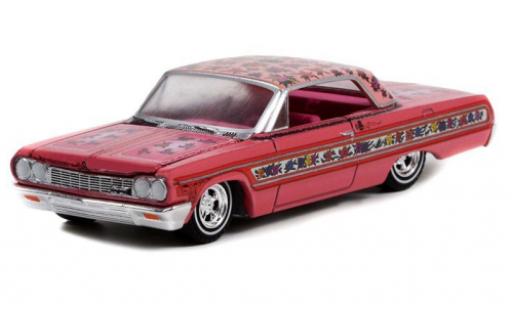 Coche miniatura Chevrolet Impala 1/64 Greenlight Lowrider rosa/Dekor 1964 Chevrolet Impala 1/64 Greenlight Lowrider rosa/Dekor 1964 coche miniatura