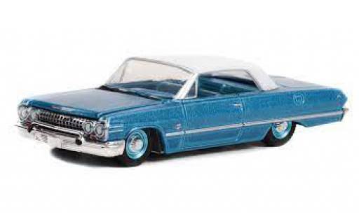 Coche miniatura Chevrolet Impala 1/64 Greenlight SS 409 Convertible metallise azul/beige 1963 Chevrolet Impala 1/64 Greenlight SS 409 Convertible metallise azul/beige 1963 coche miniatura