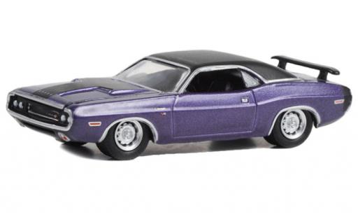 Dodge Challenger 1/64 Greenlight R/T metallise violett/negro 1970 coche miniatura