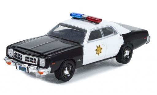 Dodge Monaco 1/64 Greenlight negro/blanche Fall Guy Stuntman Association 1977 coche miniatura
