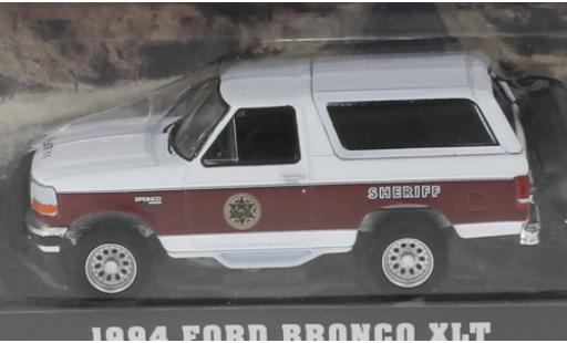 Coche miniatura Ford Bronco 1/64 Greenlight XLT Absaroka County Sheriff 1994 Ford Bronco 1/64 Greenlight XLT Absaroka County Sheriff 1994 coche miniatura