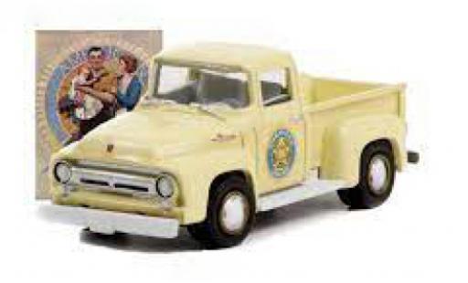 Coche miniatura Ford F-1 1/64 Greenlight 00 beige Norman Rockwell 1956 Ford F-1 1/64 Greenlight 00 beige Norman Rockwell 1956 coche miniatura