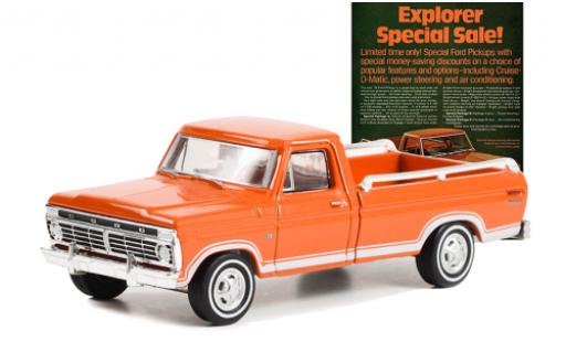 Coche miniatura Ford F-1 1/64 Greenlight 00 Explorer naranja 1973 Ford F-1 1/64 Greenlight 00 Explorer naranja 1973 coche miniatura
