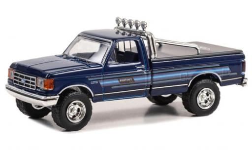Coche miniatura Ford F-250 1/64 Greenlight XLT Lariat azul foncé/Décorer 1987 Ford F-250 1/64 Greenlight XLT Lariat azul foncé/Décorer 1987 coche miniatura