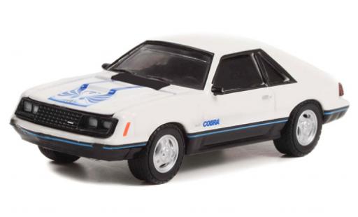 Ford Mustang 1/64 Greenlight Cobra blanche/Décorer 1979 coche miniatura