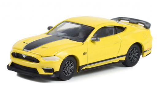 Coche miniatura Ford Mustang 1/64 Greenlight Mach 1 amarillo 2021 Ford Mustang 1/64 Greenlight Mach 1 amarillo 2021 coche miniatura