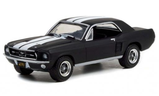 Ford Mustang 1/64 Greenlight matt-negro/blanco Creed II 1967 coche miniatura