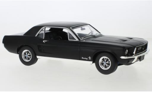 Ford Mustang 1/64 Greenlight matte noir 1968 coche miniatura