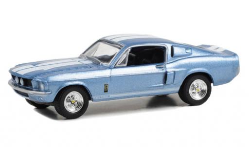 Coche miniatura Shelby GT 500 1/64 Greenlight Ford Mustang metallise azul clair/blanche 1967 Shelby GT 500 1/64 Greenlight Ford Mustang metallise azul clair/blanche 1967 coche miniatura