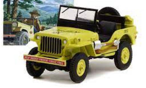 Coche miniatura Jeep Willys 1/64 Greenlight MB la chaux Smokey Bear 1942 Jeep Willys 1/64 Greenlight MB la chaux Smokey Bear 1942 coche miniatura