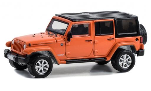 Coche miniatura Jeep Wrangler 1/64 Greenlight Unlimited naranja/negro Cold Pursuit 2010 Jeep Wrangler 1/64 Greenlight Unlimited naranja/negro Cold Pursuit 2010 coche miniatura