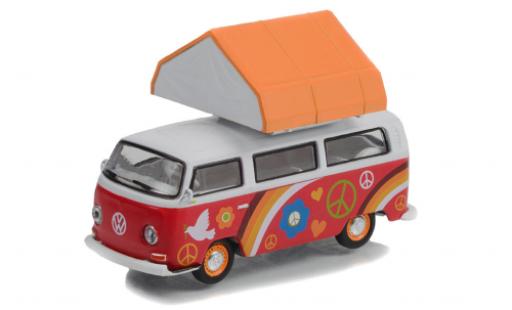 Coche miniatura Volkswagen T2 1/64 Greenlight bus blanche/rouge 1968 Volkswagen T2 1/64 Greenlight bus blanche/rouge 1968 coche miniatura