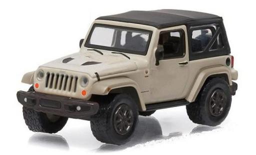 Jeep Wrangler 1/64 Greenlight 75th Anniversary blanco/negro coche miniatura