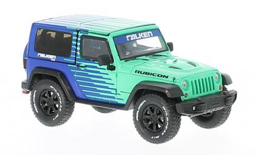 Coche miniatura Jeep Wrangler 1/43 Greenlight verde/azul Rubicon Falken Tire 2014 Jeep Wrangler 1/43 Greenlight verde/azul Rubicon Falken Tire 2014 coche miniatura