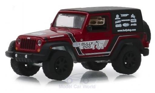 Jeep Wrangler 1/64 Greenlight rojo/Dekor Bully Dog 2012 coche miniatura