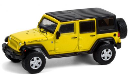 Jeep Wrangler 1/64 Greenlight Rubicon amarillo 2008 Verdeck abnehmbar coche miniatura