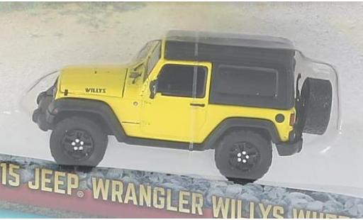 Jeep Wrangler 1/64 Greenlight Willlys Wheeler amarillo/negro 2015 coche miniatura