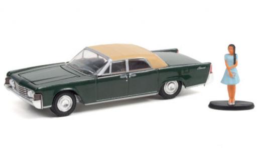 Coche miniatura Lincoln Continental 1/64 Greenlight verde 1965 avec figurine Lincoln Continental 1/64 Greenlight verde 1965 avec figurine coche miniatura