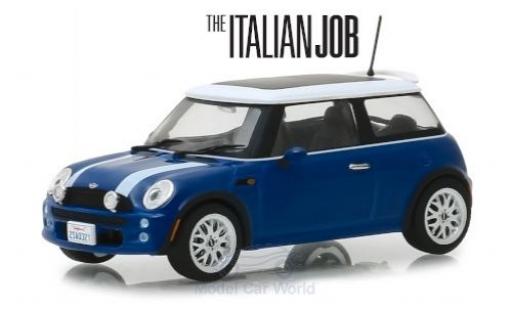Coche miniatura Mini Cooper 1/43 Greenlight azul/blanco RHD The Italian Job 2003 Mini Cooper 1/43 Greenlight azul/blanco RHD The Italian Job 2003 coche miniatura
