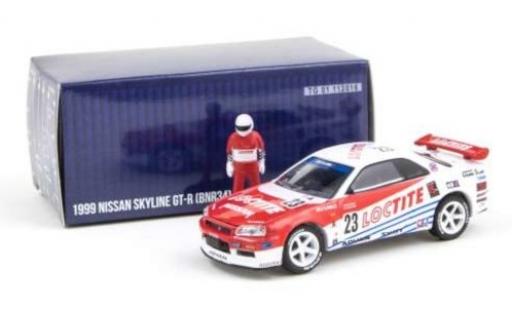 Nissan Skyline 1/64 Greenlight GT-R (BNR34) RHD No.23 Loctite 1999 avec figurine coche miniatura