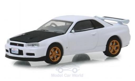 Nissan Skyline 1/64 Greenlight GT-R (BNR34) blanco/carbon 2001 coche miniatura