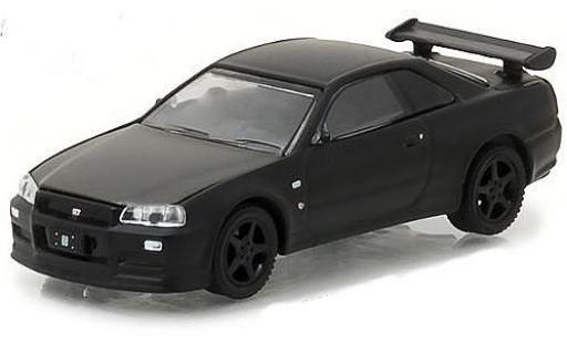Nissan Skyline 1/64 Greenlight GT-R (R34) matt-negro 2000 coche miniatura