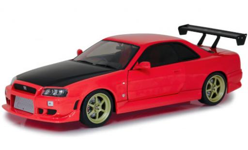 Coche miniatura Nissan Skyline 1/18 Greenlight GT-R (R34) Tuning rojo/carbon RHD 1999 mit LED-Beleuchtung am Unterboden (Batterien nicht enthalten) Nissan Skyline 1/18 Greenlight GT-R (R34) Tuning rojo/carbon RHD 1999 mit LED-Beleuchtung am Unterboden (Batterien nicht enthalten) coche miniatura