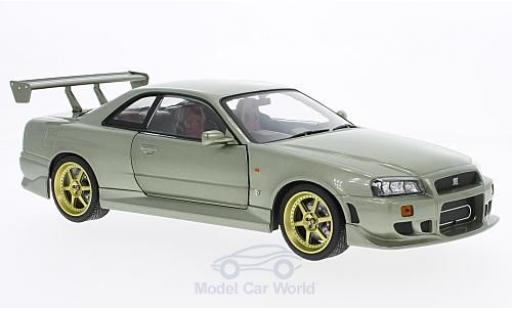 Nissan Skyline 1/18 Greenlight GT-R34 metalico verde RHD 1999 coche miniatura