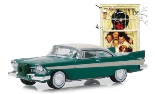 Coche miniatura Plymouth Belvedere 1/64 Greenlight metalico verde/beige 1957 mit Weihnachtsschmuck Plymouth Belvedere 1/64 Greenlight metalico verde/beige 1957 mit Weihnachtsschmuck coche miniatura