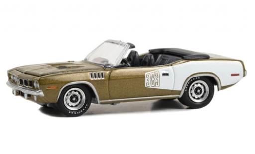 Coche miniatura Plymouth Cuda 1/64 Greenlight Cabriolet metallise beige/weiss 1971 1:64 Plymouth Cuda 1/64 Greenlight Cabriolet metallise beige/weiss 1971 1:64 coche miniatura