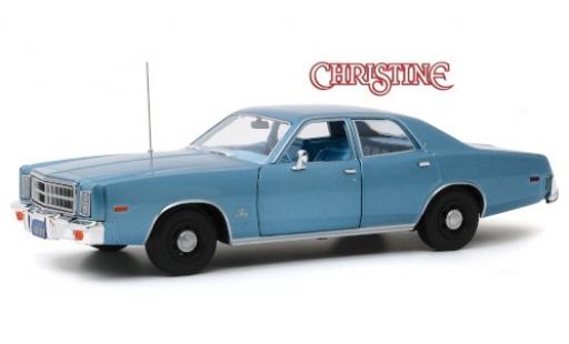 Plymouth Fury 1/18 Greenlight metalico azul Christine 1977 Detective Rudolph Junkins coche miniatura