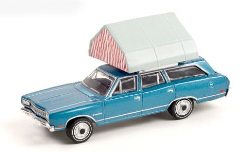 Coche miniatura Plymouth Satellite 1/64 Greenlight Station Wagon metalico azul 1969 Plymouth Satellite 1/64 Greenlight Station Wagon metalico azul 1969 coche miniatura