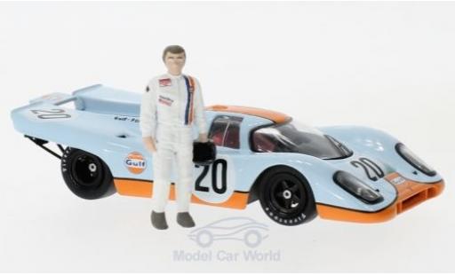 Coche miniatura Porsche 917 1/43 Greenlight K No.20 Gulf mit Figur S.McQueen Porsche 917 1/43 Greenlight K No.20 Gulf mit Figur S.McQueen coche miniatura