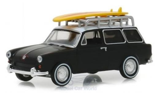 Volkswagen 1600 1/64 Greenlight Variant matt-negro/blanco 1965 coche miniatura
